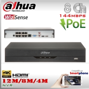DHI-NVR2108HS-8P-I - NVR PoE 8Ch 4K 144MBPS 12M HDMI VGA Satax1 Dahua