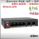 Switch 4P + 2P GigaLAN DAHUA Fast Ethernet 4xPoE + 2xUpLink 60W