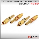 Conector RCA Macho para soldar | 4 unidades