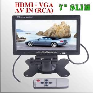 Monitor 7" Led Slim FHD - HDMI VGA AV IN compatible con MDVR