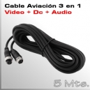 5Mts Cable Aviación 4 PIN - Video + Audio y Alimentación MDVR Movil