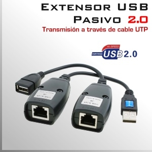 Extensor USB 2.0 Pasivo - Via cable UTP - Pasivo