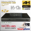8016D-Q | 4M NVR XPROHD - 16CH x 4MP H265 H264, HDMI UHD, Sata x2, CMS