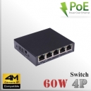 Switch POE Gigabit 5 bocas (4 puertos) - 60W