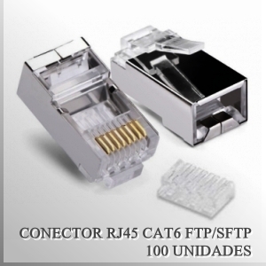 Conector RJ45 CAT6 FTP/SFTP Macho con guia x 100 unidades