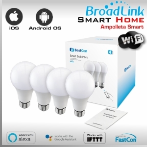 4x AMPOLLETA LED WIFI SMART SOCKET E27 By Broadlink Bestcon