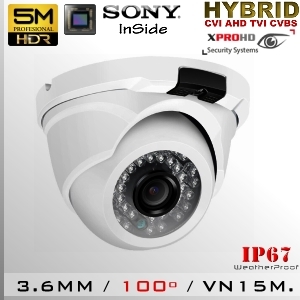 3655-5MPS335 - DomeCam XproHD Sensor SONY INSIDE 5MP/4MP/2MP Hibrida