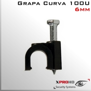Grapa 6mm Curva 100 Unidades Negra - Grampa