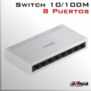 Switch 8 bocas (8 puertos) DAHUA 10/100Mbps | Plug & Play
