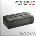 UPS APC 800Va/450W 4 Tomas conexión Universal 220V