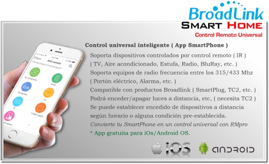RMPRO Chile Control remoto universal inteligente | Smart RMPRO | Smart CHILE | BROADLINK CONTROL REMOTO A DISTANCIA SMARTPHONE