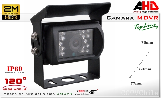 Camara Vehiculo Frontal AHD CamCam XPROHD - Sensor SONY 1080p - Antivandalica - Vandalproof - conexion aviacion aviador - IP67 - IP69K - Vandalproof - Weatherproof
