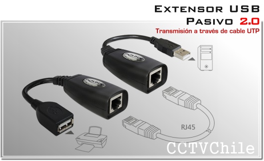 Extensor Pasivo USB a través de cable UTP | 50mts.