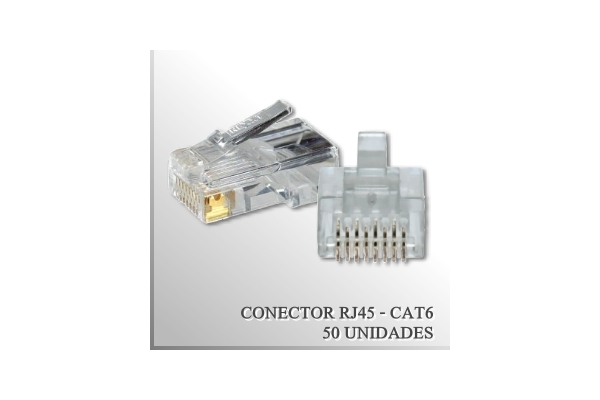 RJ45-C6-50 Conector Macho RJ45 CAT6 x50, Alta calidad