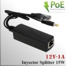 A POE - INYECTOR PoE SPLITTER 1 BOCA - 15W IN | 12V-1A OUT
