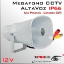MEGAFONO CCTV Activo | Altavoz | Alta Potencia | RCA IN | IP66