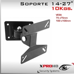 Soporte Monitor regulable 14 a 27 VESA 75x75 100x100 - 10Kg.