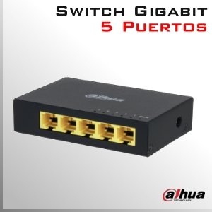 Switch 4 bocas (5 puertos) DAHUA Gigalan 10/100/1000Mbps | Plug & Play