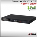 Switch PoE 16P DAHUA Fast Ethernet 2xSFP 135W | Plug & Play