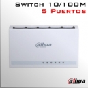 Switch 5 bocas (5 puertos) DAHUA 10/100Mbps | Plug & Play