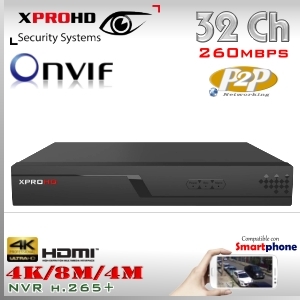 NVR9232 - NVR 32Ch 4K 8M 4M HDMI 4K | VGA 2M Satax2 (28TB) XPROHD