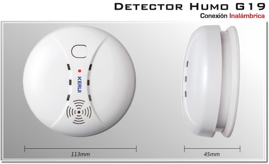 Smoke Detector GS04 SD04 Kerui - Detector de Humo inalambrico RF compatible Alarma G19 Kerui GSM+GPRS SmartPhone
