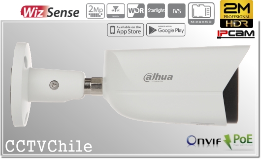 Camara DAHUA DH-IPC-HFW3241EN-AS Starlight dahua 2M MicroSD Alarma y Audio I/O WizSense